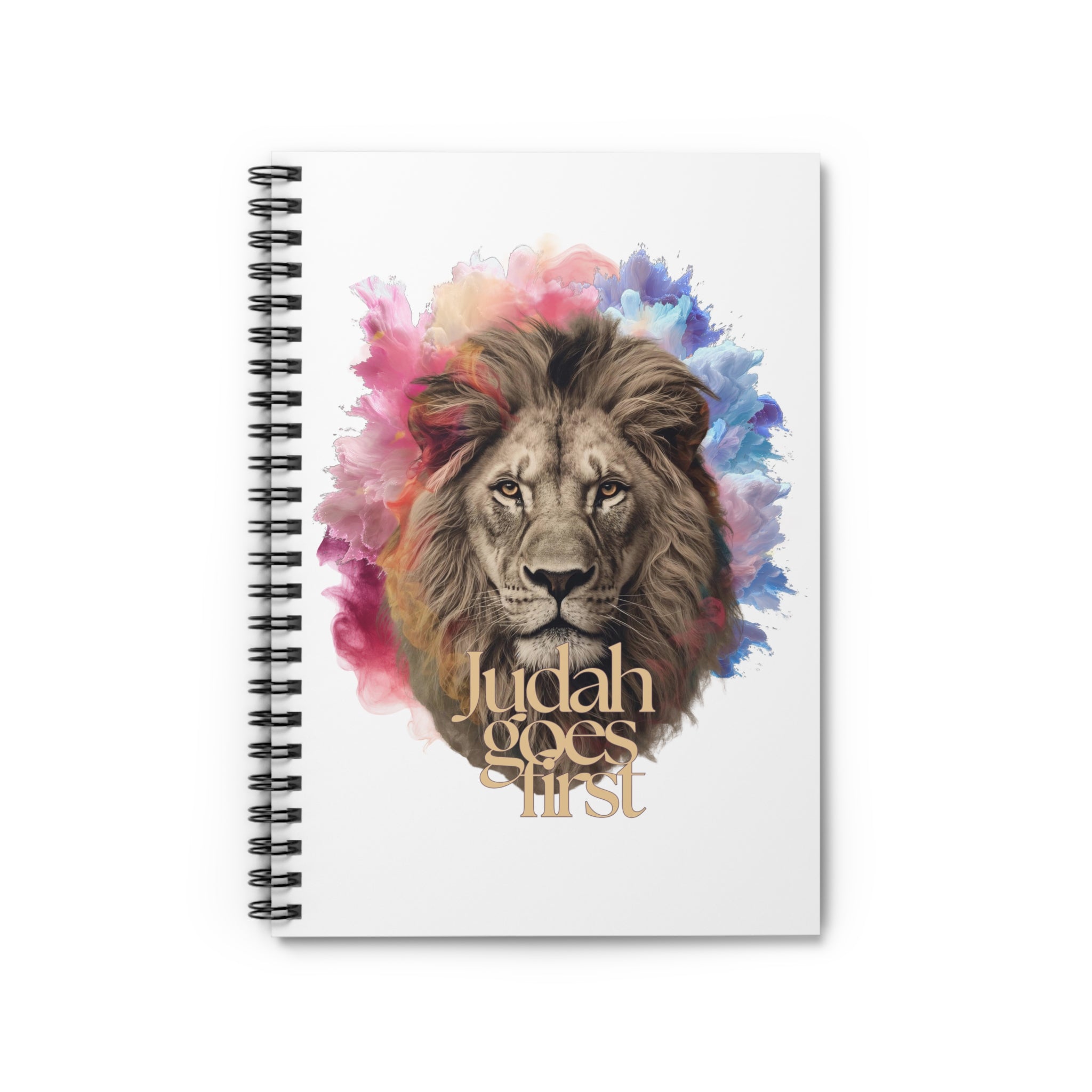 Lion 'Judah Goes First' Spiral Notebook — Ruled Journal for Faith, Bible Study & Inspirational Notes