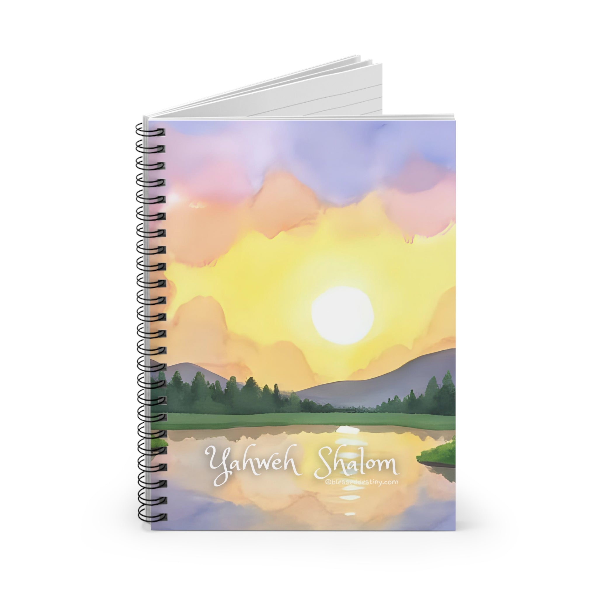 Spiral Notebook — 'Yahweh Shalom' Sunrise Journal (Ruled)