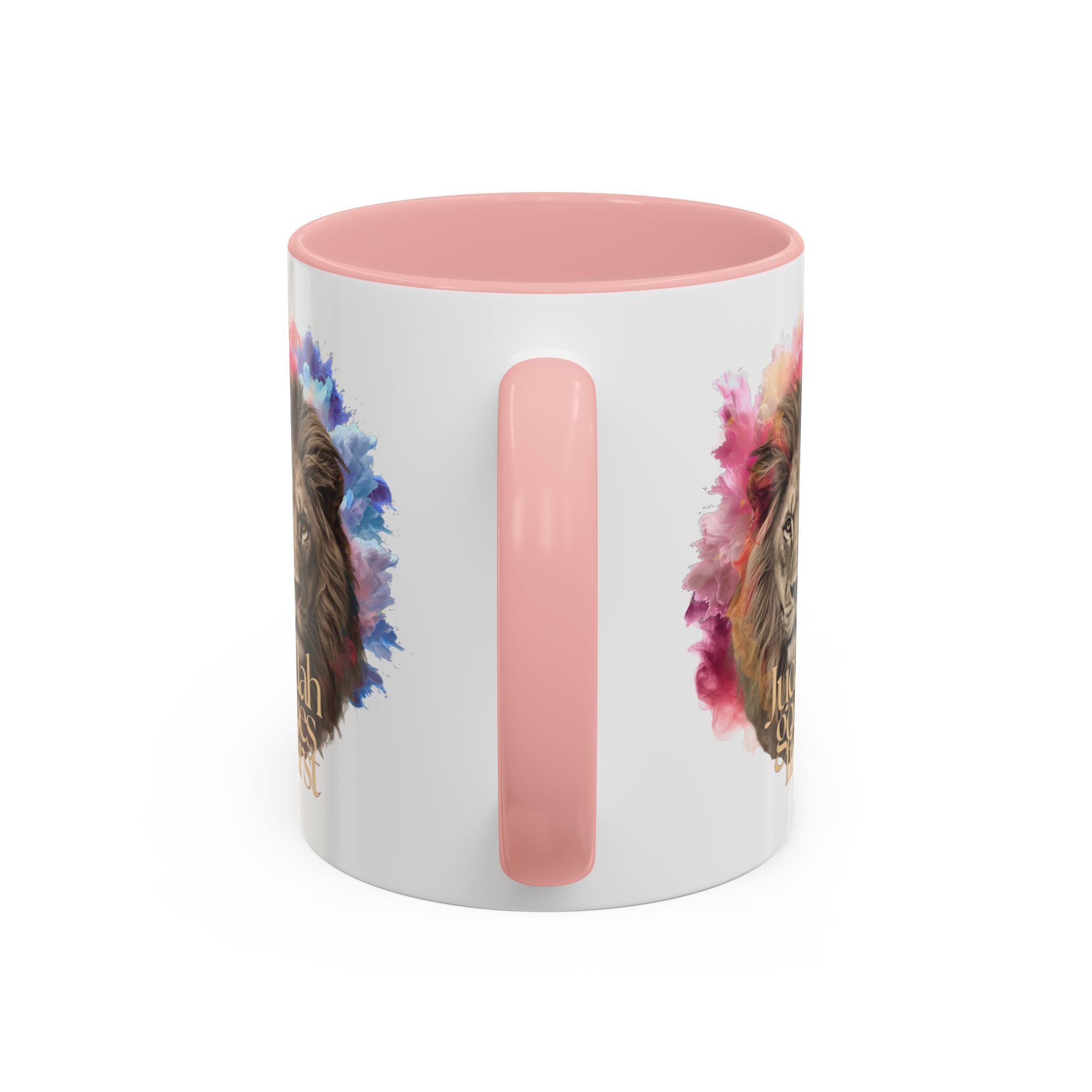 Judah Goes First Lion Coffee Mug — Colorful Christian Faith Accent Mug (11/15 oz)