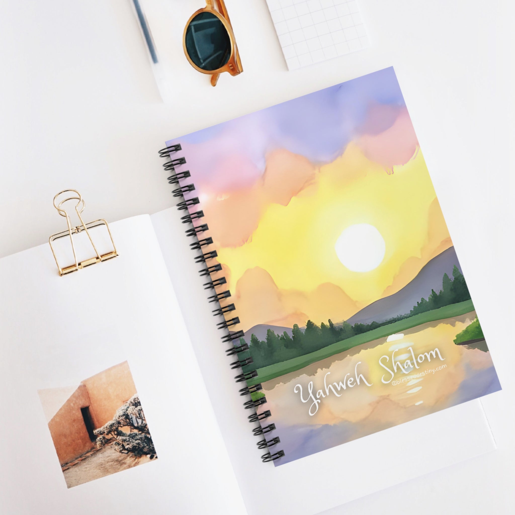 Spiral Notebook — 'Yahweh Shalom' Sunrise Journal (Ruled)
