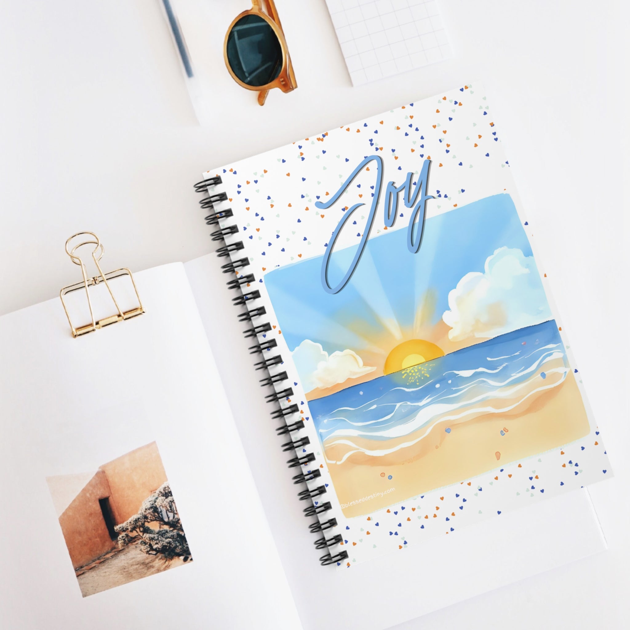 Spiral Notebook Joy Sunrise Beach — Ruled Lined Journal
