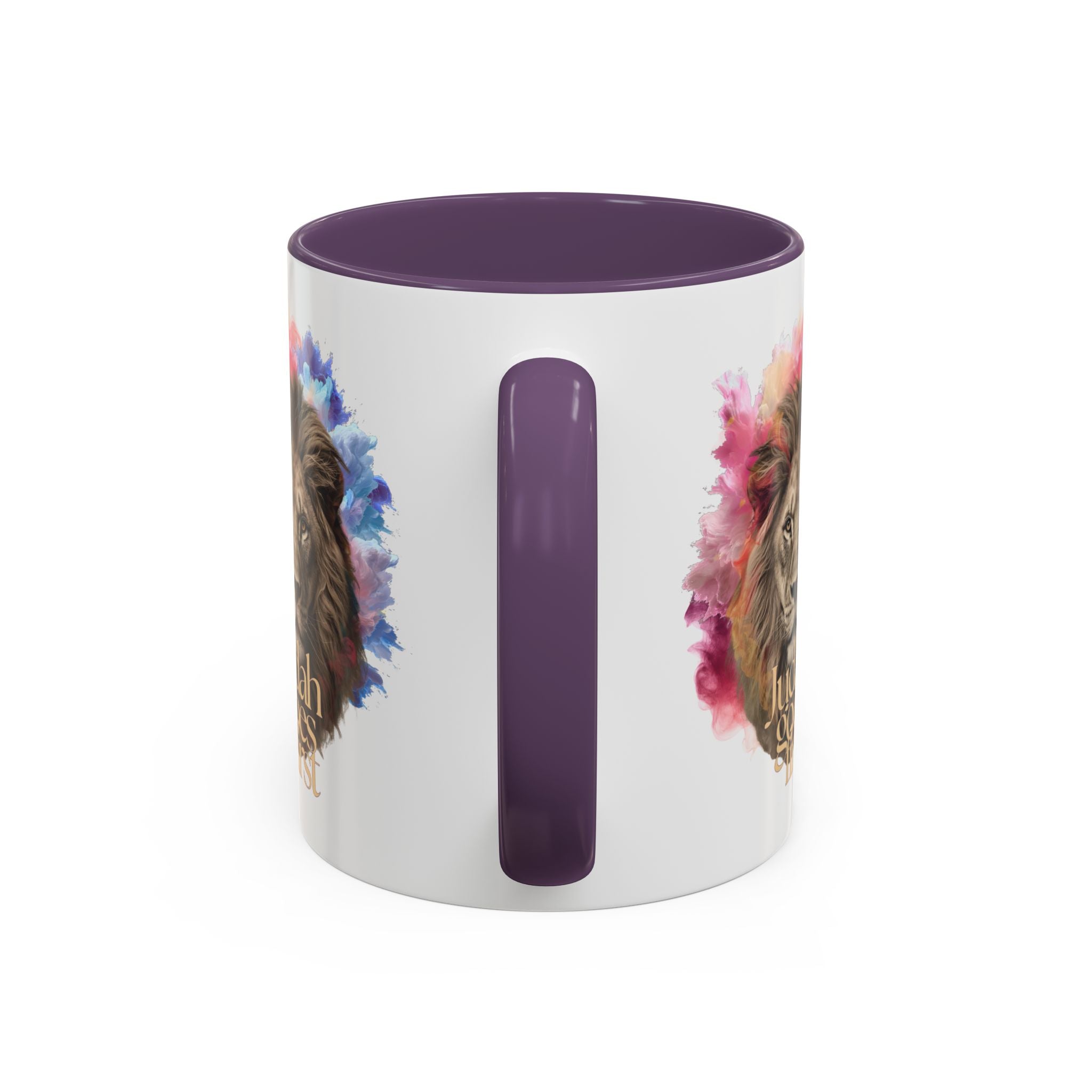 Judah Goes First Lion Coffee Mug — Colorful Christian Faith Accent Mug (11/15 oz)