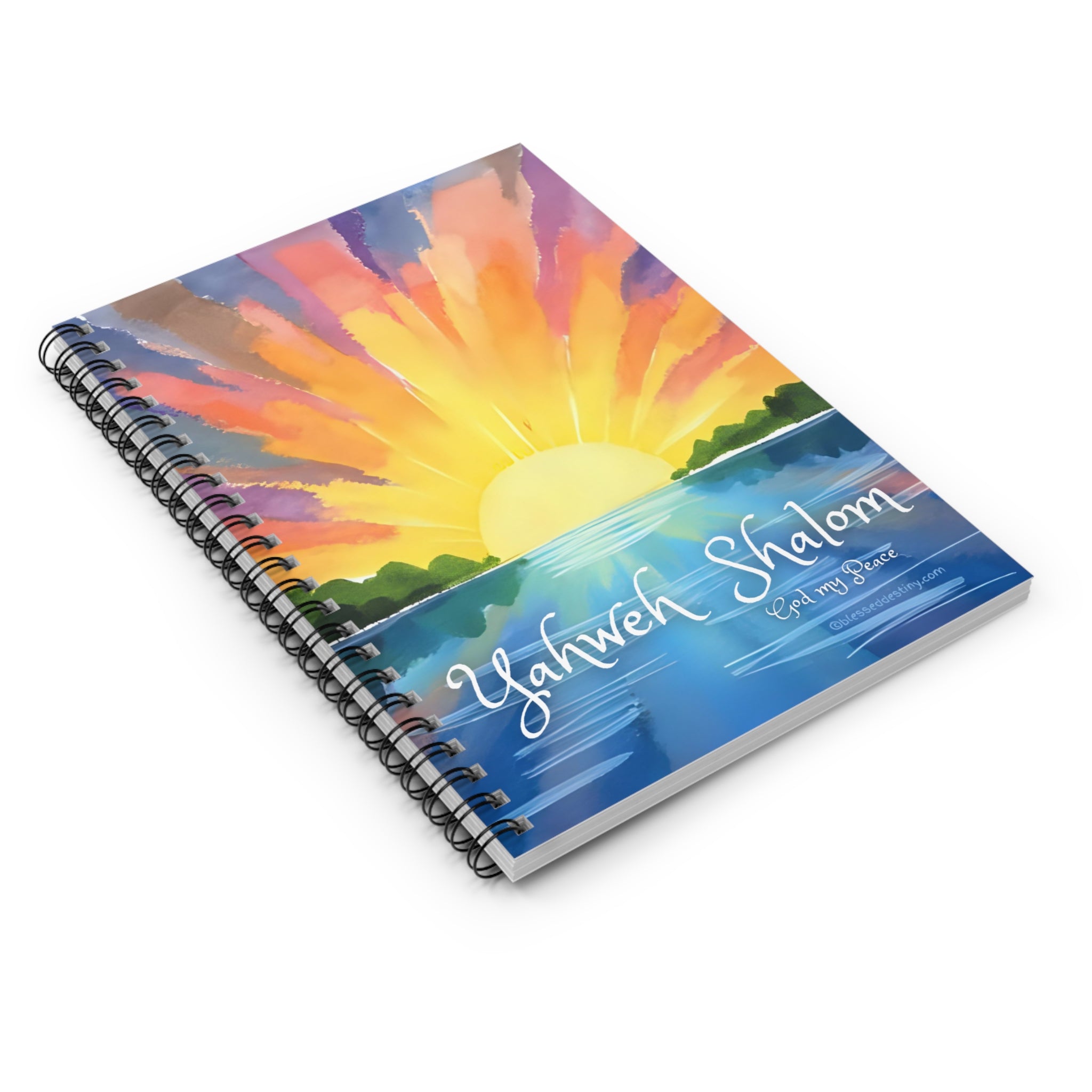 Spiral Notebook Yahweh Shalom Sunrise Colorful— Peaceful Faith Journal (Ruled)