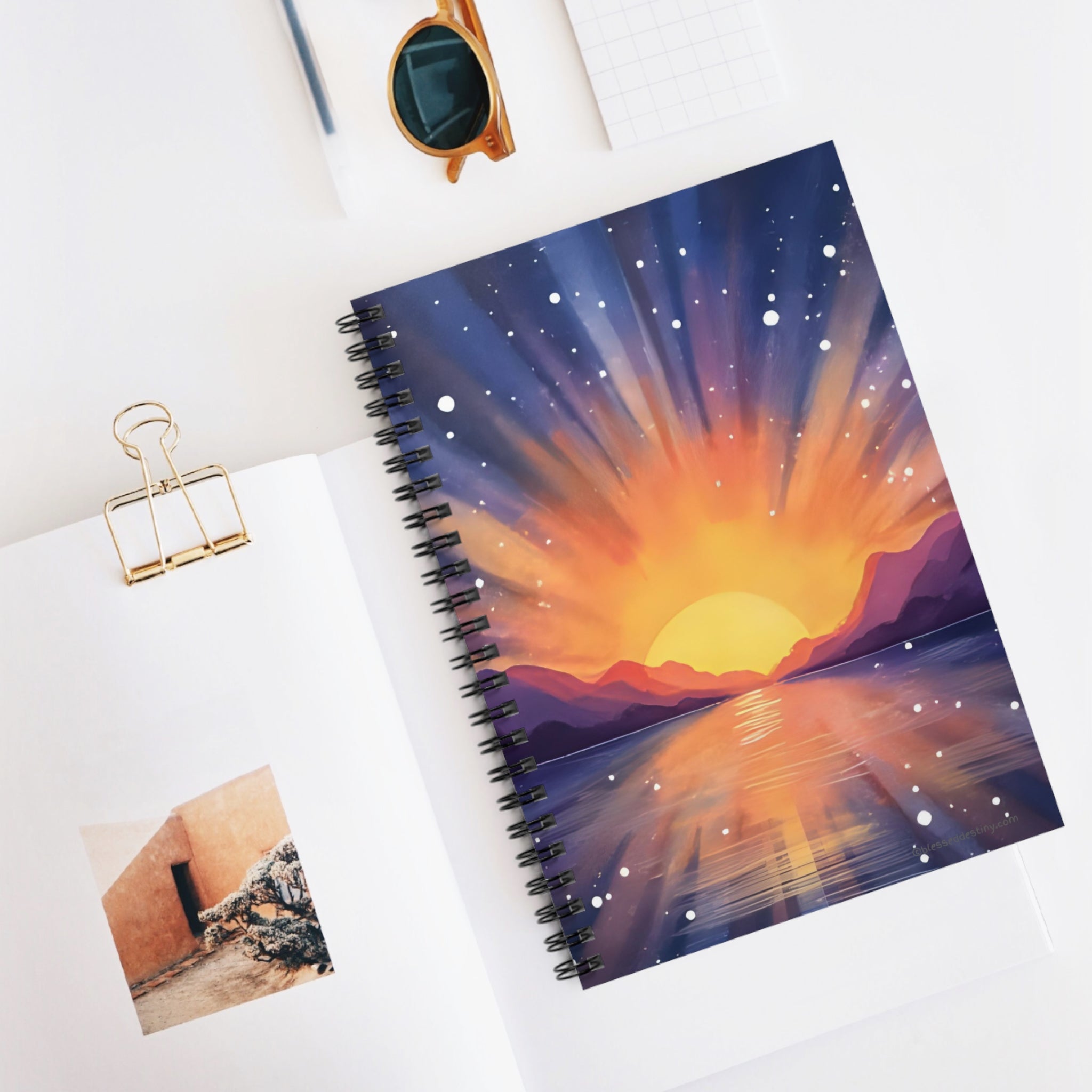 Spiral Notebook Sunset Reflection – Ruled Journal for Writing, Notes & Gifts