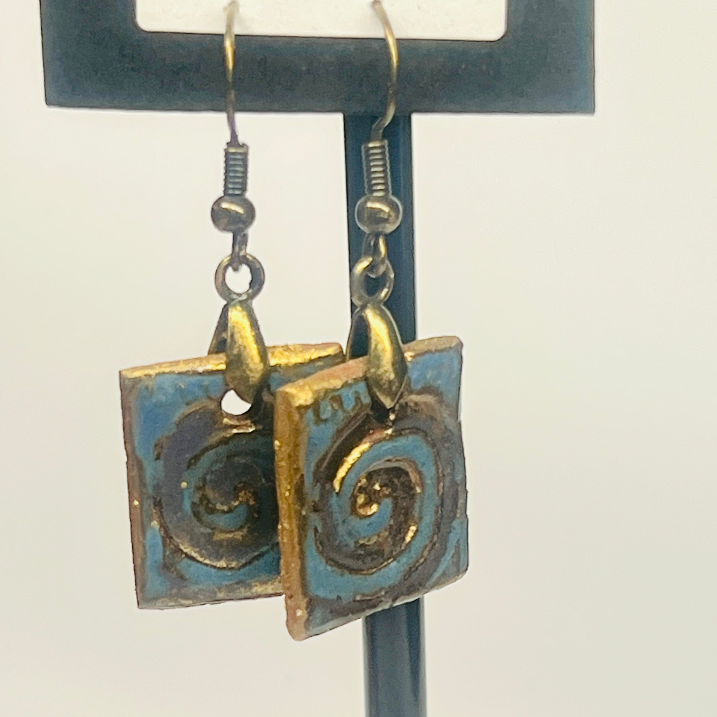 Ceramic Earrings Circles, Squares and Stars