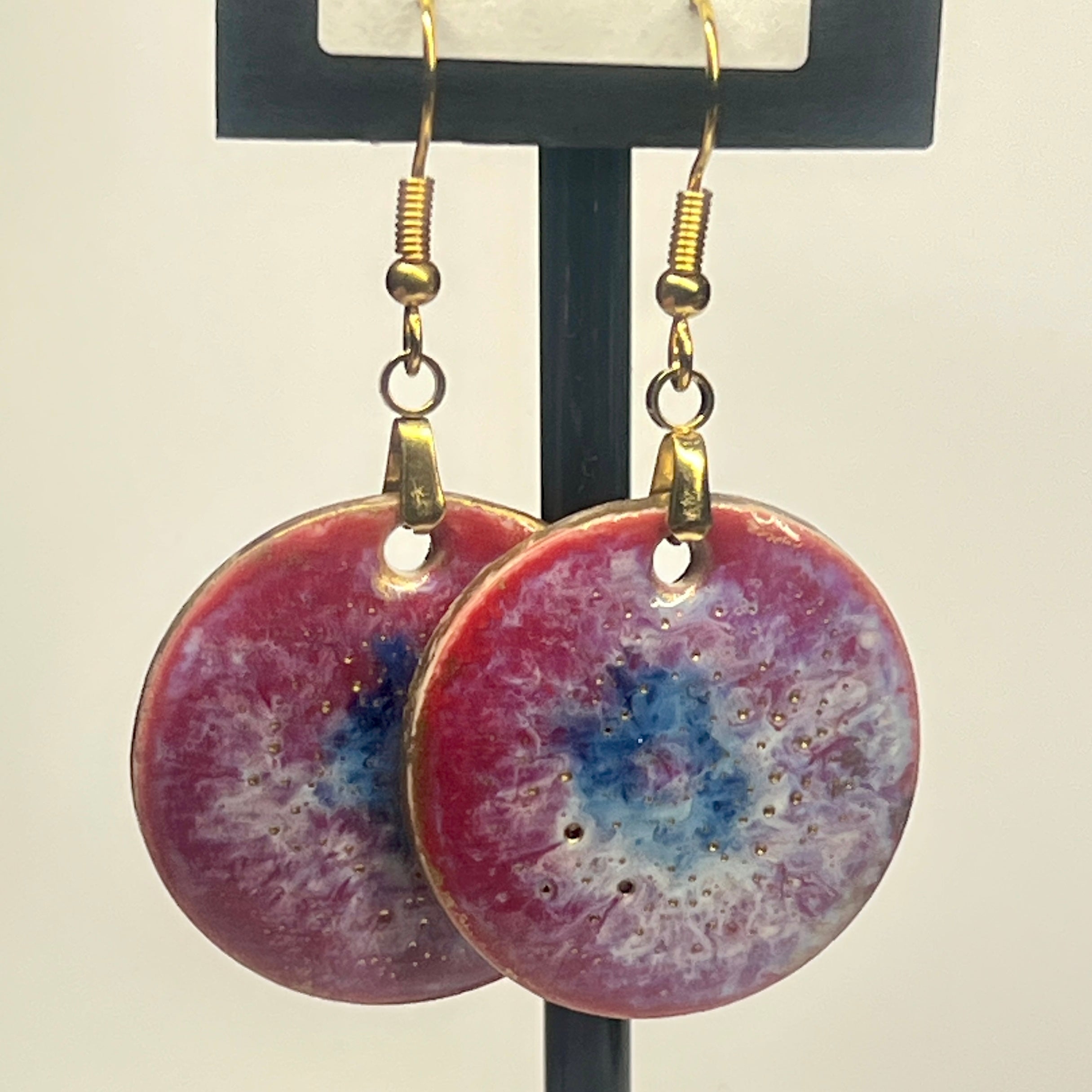 Ceramic Earrings Circles, Squares and Stars