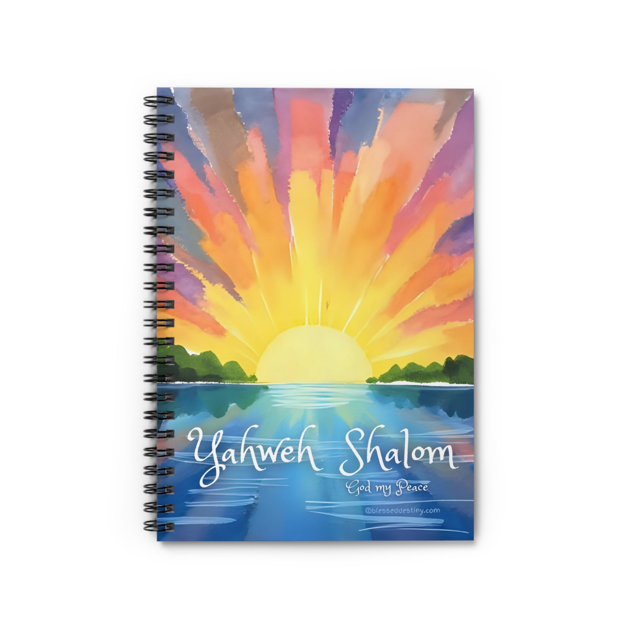 Spiral Notebook Yahweh Shalom Sunrise Colorful— Peaceful Faith Journal (Ruled)