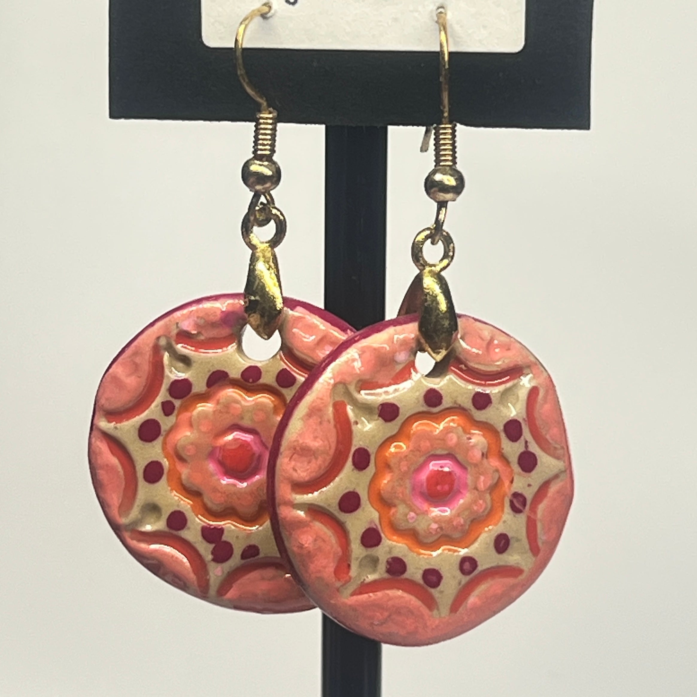 Ceramic Earrings Circles, Squares and Stars