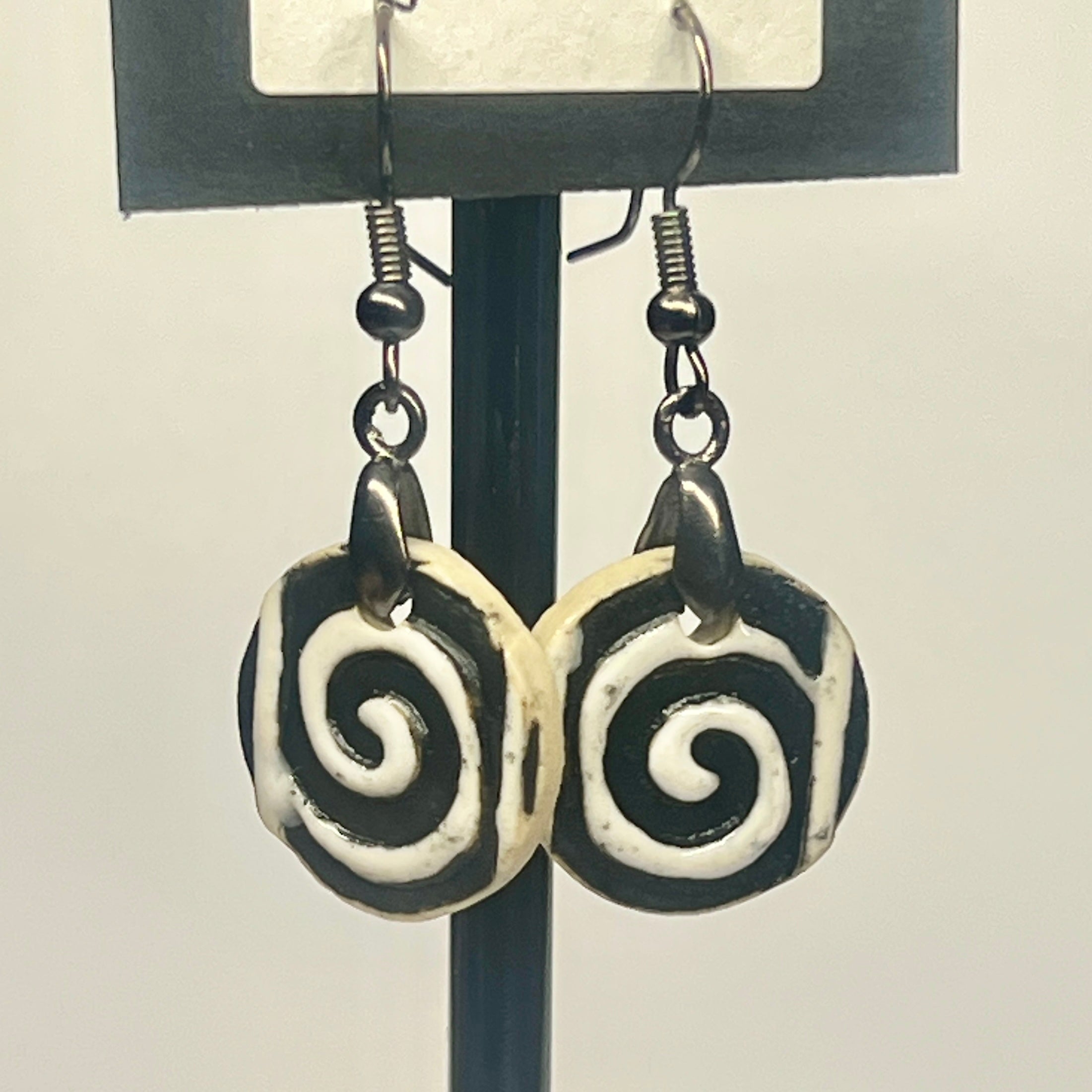Ceramic Earrings Circles, Squares and Stars