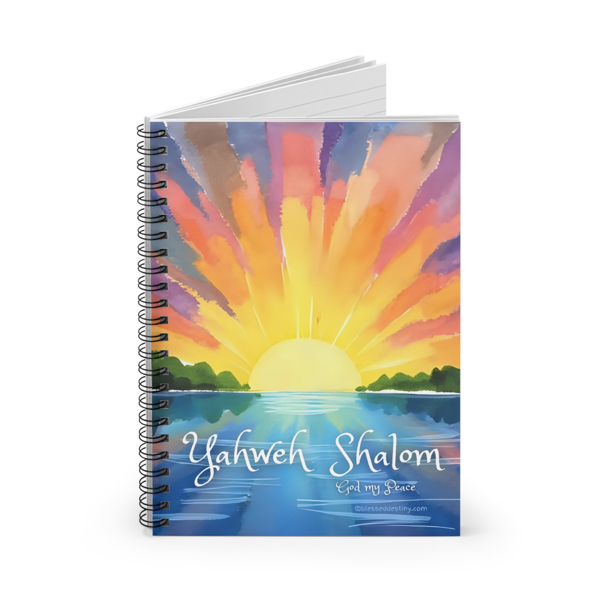 Spiral Notebook Yahweh Shalom Sunrise Colorful— Peaceful Faith Journal (Ruled)