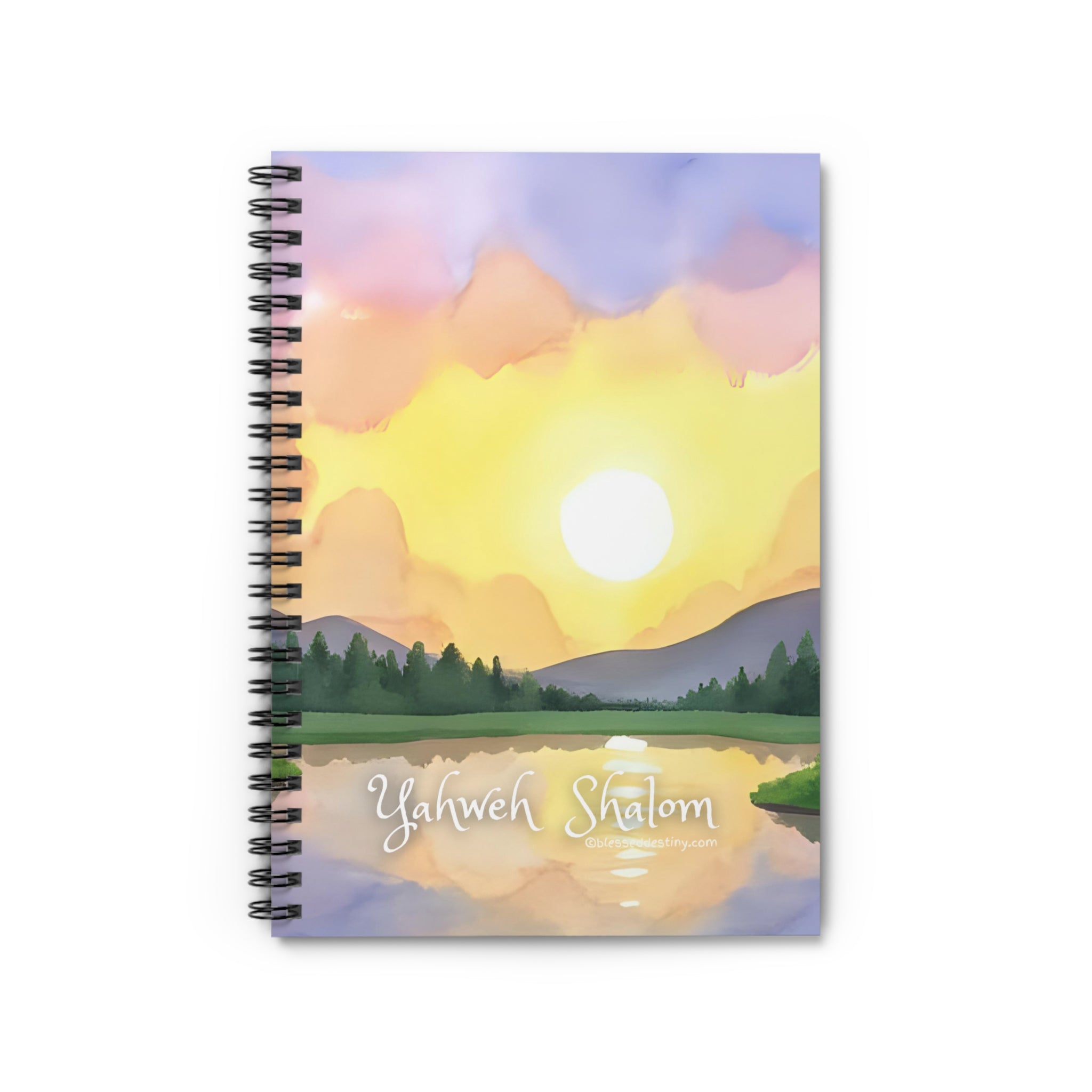 Spiral Notebook — 'Yahweh Shalom' Sunrise Journal (Ruled)