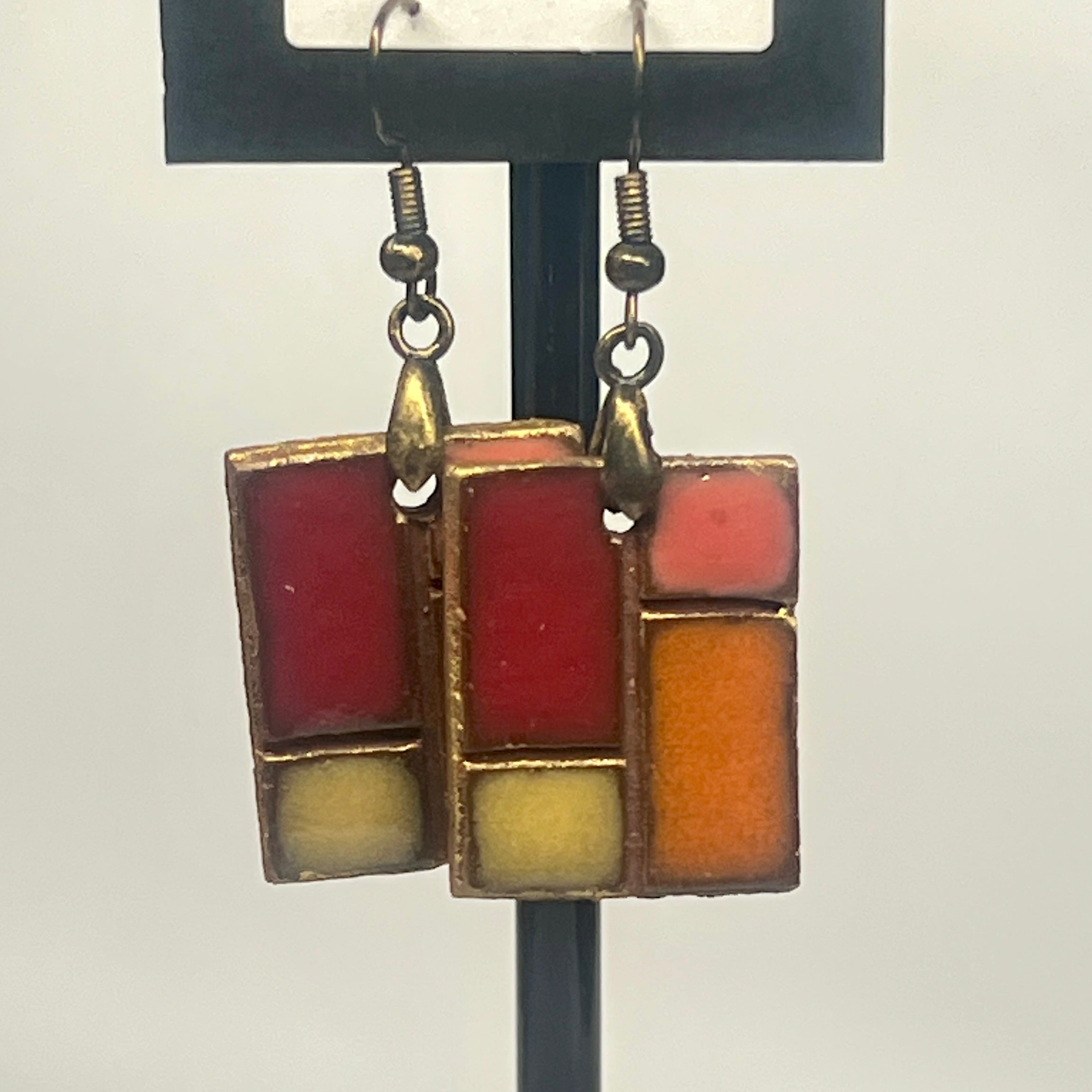 Ceramic Earrings Circles, Squares and Stars