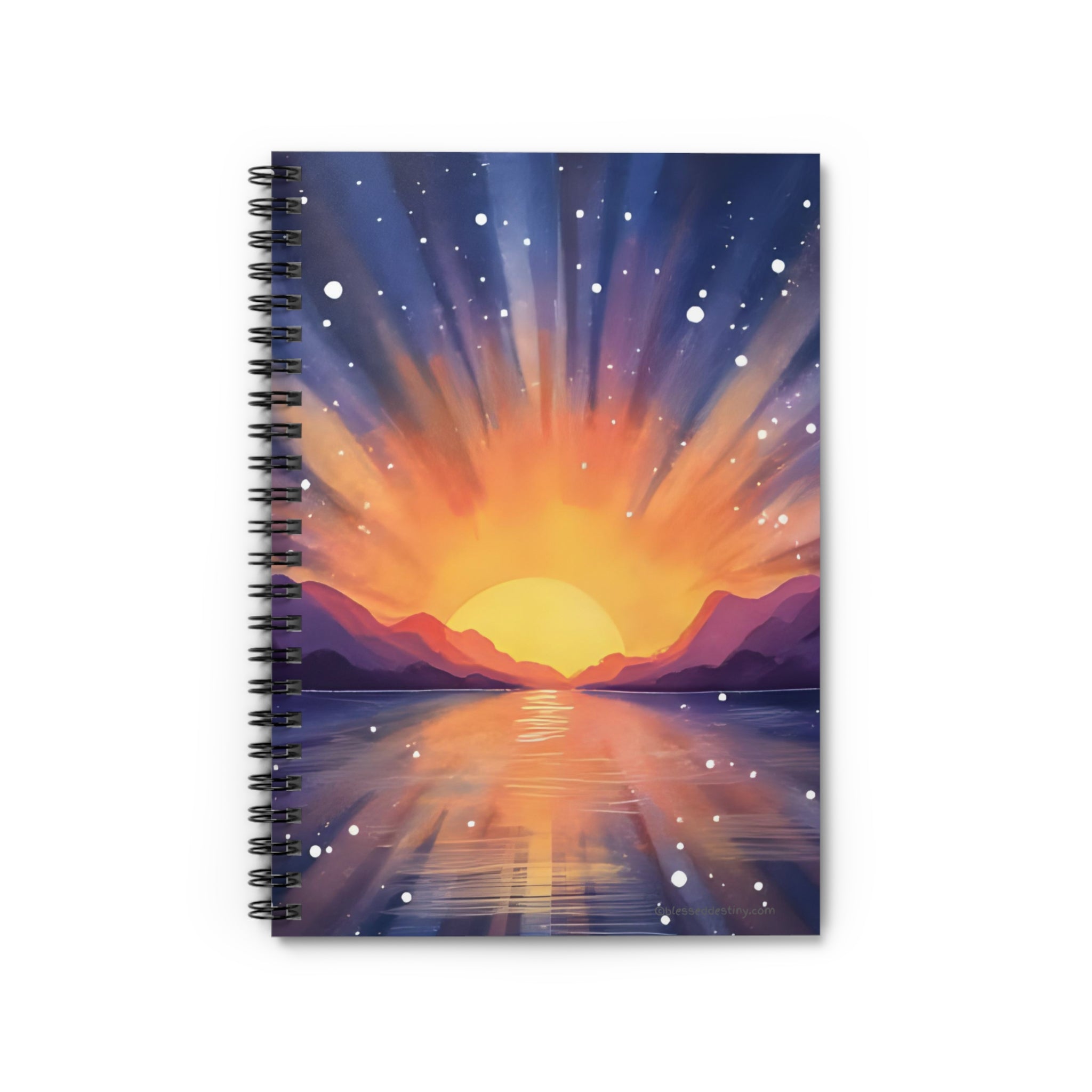 Spiral Notebook Sunset Reflection – Ruled Journal for Writing, Notes & Gifts