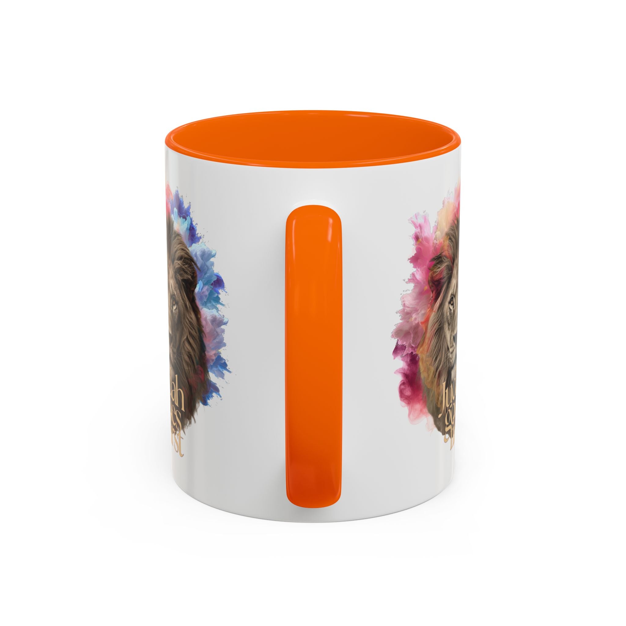 Judah Goes First Lion Coffee Mug — Colorful Christian Faith Accent Mug (11/15 oz)