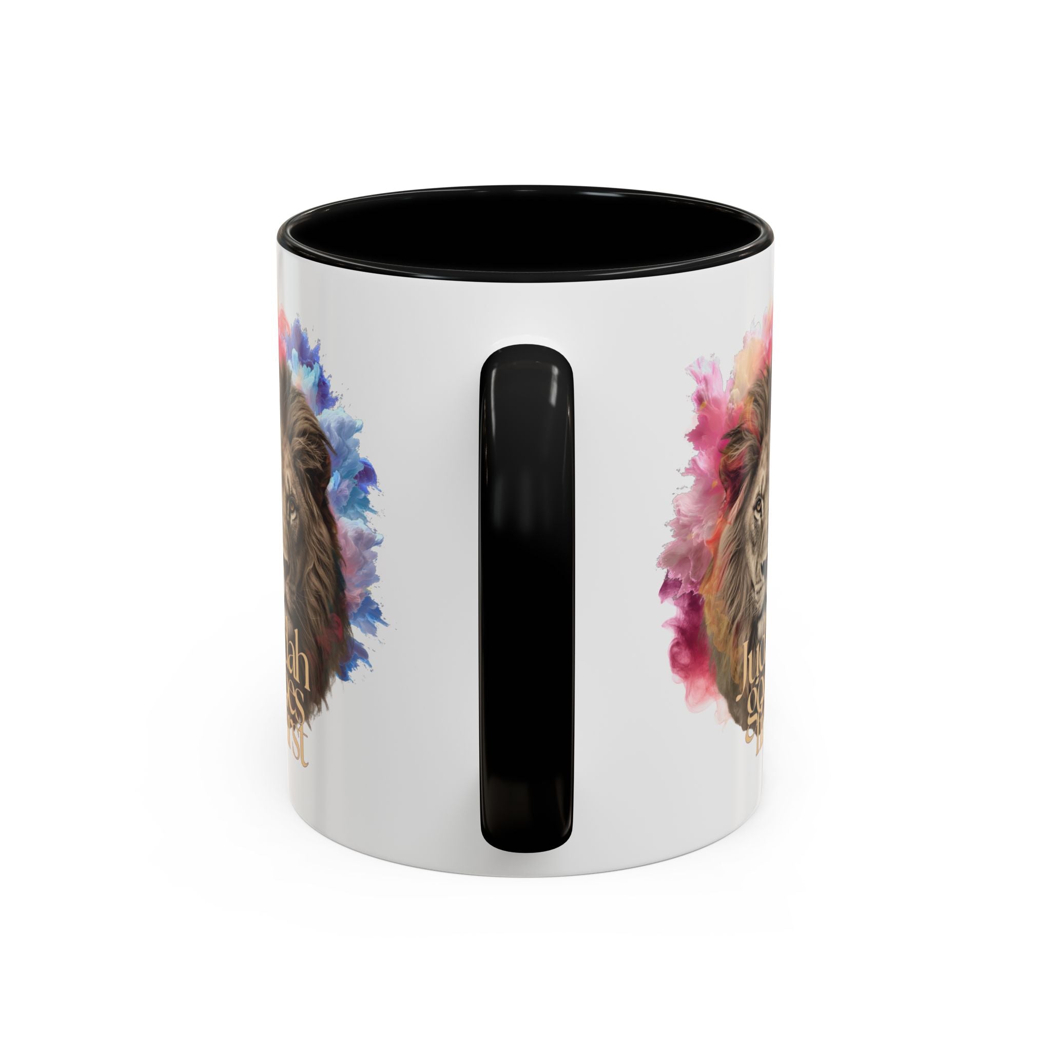 Judah Goes First Lion Coffee Mug — Colorful Christian Faith Accent Mug (11/15 oz)