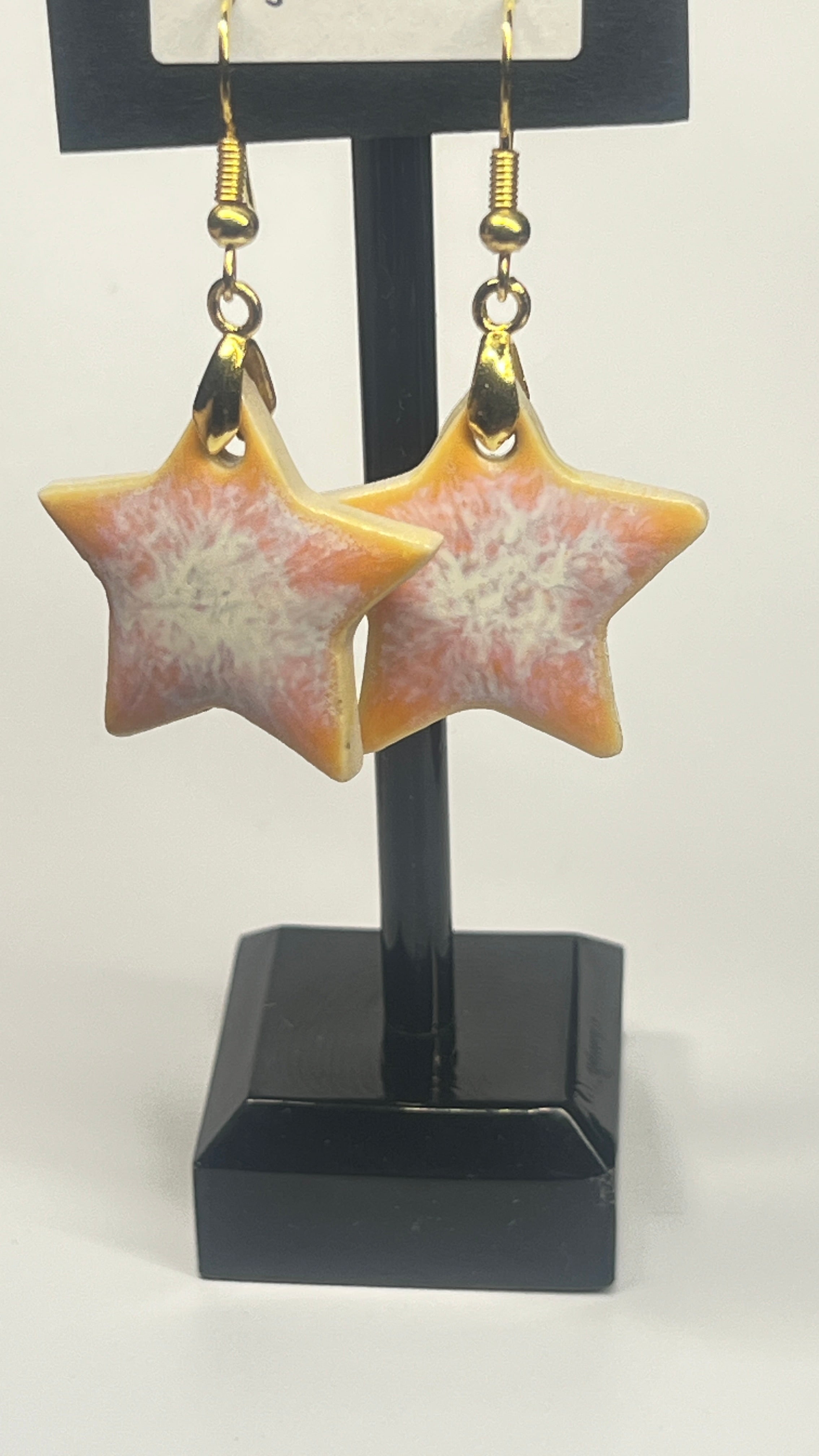 Ceramic Earrings Circles, Squares and Stars
