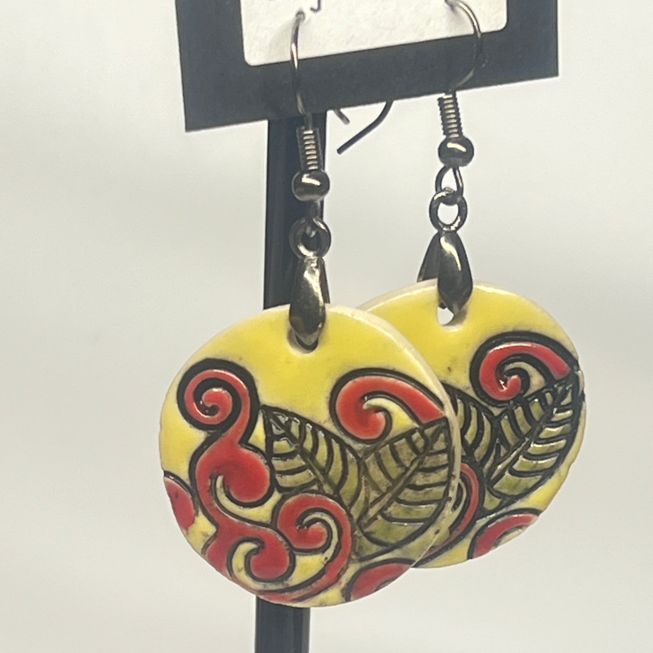 Ceramic Earrings Circles, Squares and Stars