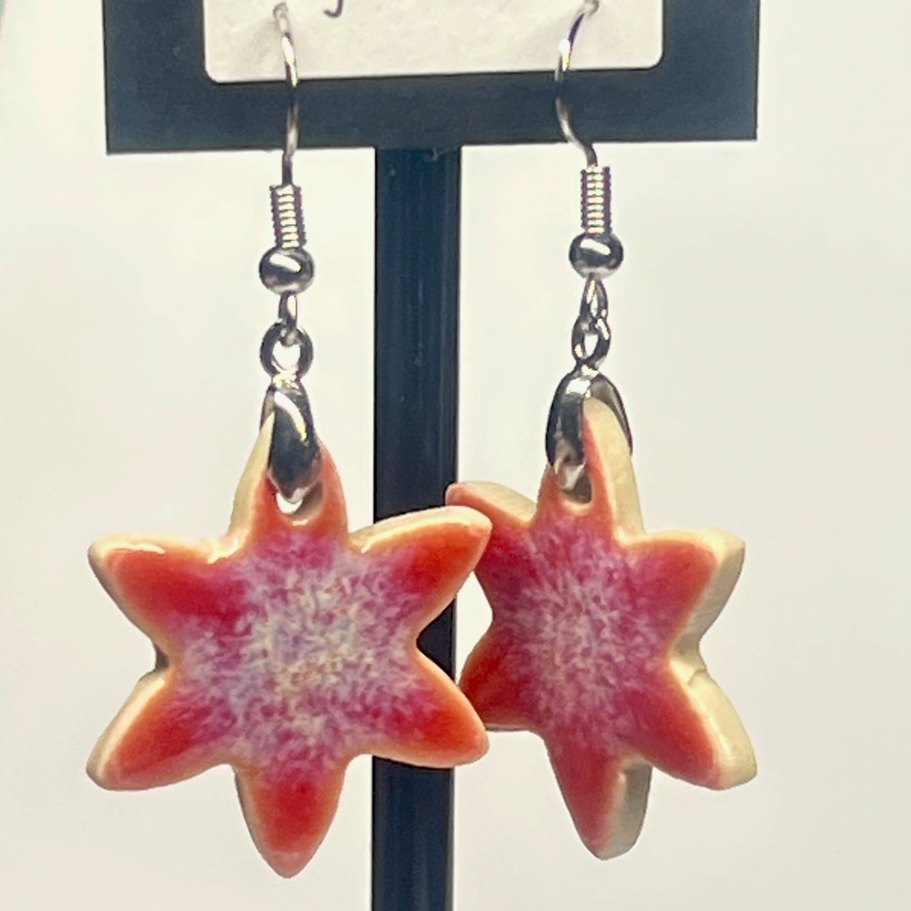 Ceramic Earrings Circles, Squares and Stars